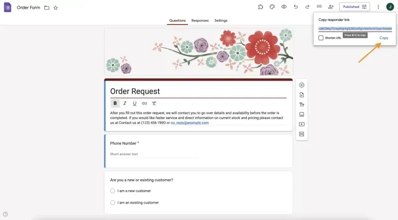 Cách thêm Google Form vào website Canva